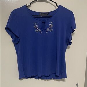 Relativity Intimates Royal Blue Floral Blouse
